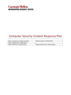 Computer Security Incident Response Plan