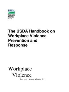 workplace violence handbook - USDA