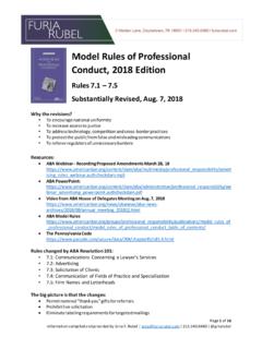 Model Rules of Professional Conduct, 2018 Edition