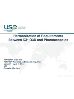 Harmonization of Requirements Between ICH Q3D …
