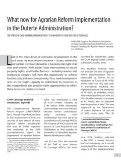 What now for Agrarian Reform Implementation in the Duterte ...
