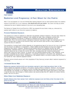 Radiation and Pregnancy: A Fact Sheet for the Public