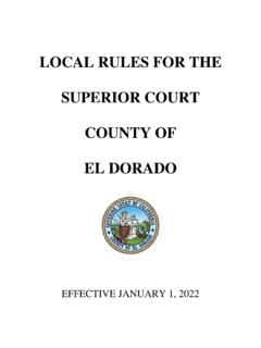 LOCAL RULES FOR THE SUPERIOR COURT COUNTY OF EL …