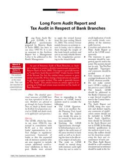 Long Form Audit Report and Tax Audit in Respect …