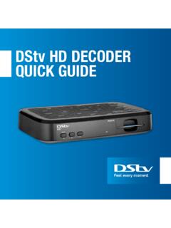 DStv HD DECODER QUICK GUIDE