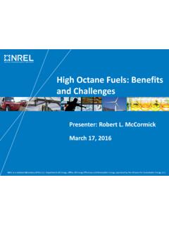 High Octane Fuels: Benefits and Challenges - Energy