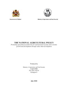 THE NATIONAL AGRICULTURAL POLICY