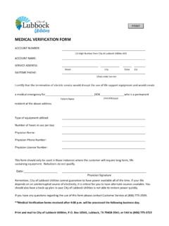 MEDICAL VERIFICATION FORM - City of Lubbock …