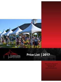 Price List | 2017 - Carolina Tent &amp; Event Rental, Inc.