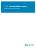 2018 Health Benefit Summary - CalPERS - CalPERS