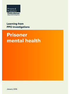 Prisoner mental health - Prisons and Probation Ombudsman