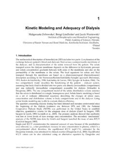 Kinetic Modeling and Adequacy of Dialysis - Open