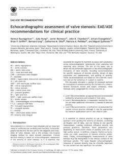 Echocardiographic assessment of valve stenosis: EAE/ASE ...