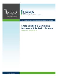 FAQs on MSRB’s Continuing Disclosure Submission Process
