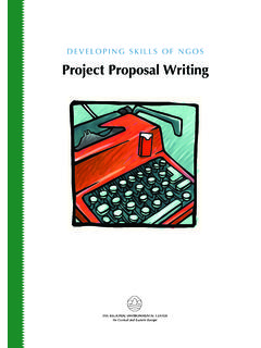 DEVELOPING SKILLS OF NGOS Project Proposal Writing