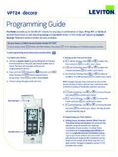 VPT24 Programming Guide - Leviton.com