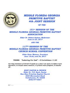 MIDDLE FLORIDA GEORGIA PRIMITIVE BAPTIST 4th …