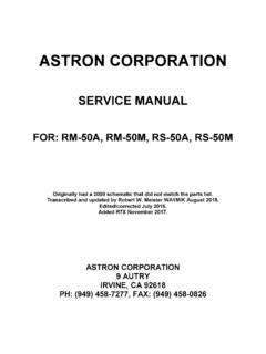 ASTRON CORPORATION - Repeater Builder