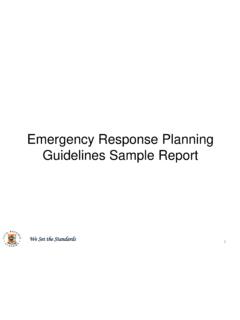 Emergency Response Planning Guidelines Sample Report