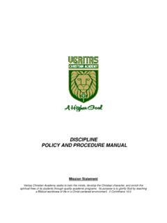 DISCIPLINE POLICY AND PROCEDURE MANUAL