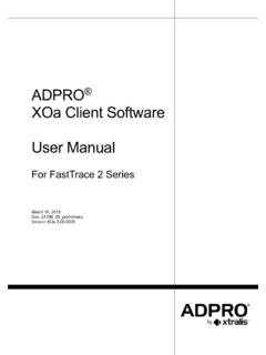 ADPRO XOa Client Software User Manual - Xtralis