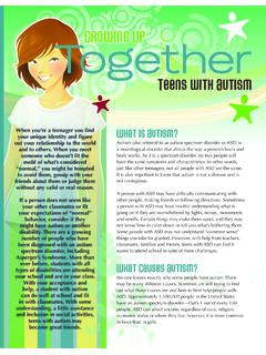 Growing Up Together - Autism Society of America