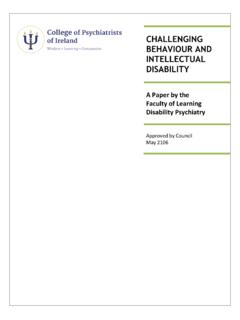 CHALLENGING BEHAVIOUR AND INTELLECTUAL DISABILITY