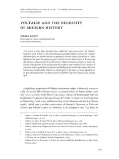 voltaire and the necessity of modern history
