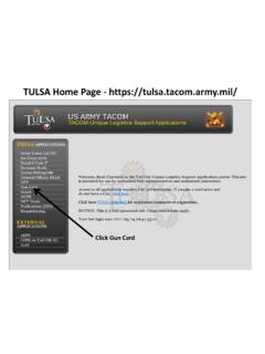 TULSA Home Page - https://tulsa.tacom.army.mil/