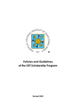 Policies and Guidelines of the UST Scholarship Program