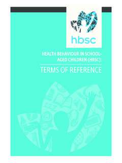 HEALTH BEHAVIOUR IN SCHOOL- AGED CHILDREN (HBSC): …