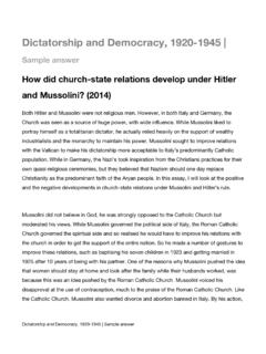 How did church-state relations develop under Hitler and ...
