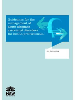 Guidelines for the management of acute whiplash associated ...