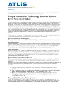 Sample Information Technology Services Service Level ...
