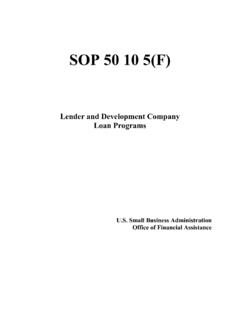 SOP 50 10 5(F) - Small Business Administration