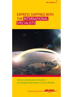 ExprESS SHIppING wItH tHE INtErNatIoNal SpEcIalIStS - DHL