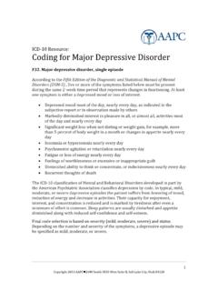 ICD‐10 Resource: Coding for Major Depressive Disorder