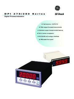 DPI 270/280 Series GE Druck Digital Process …