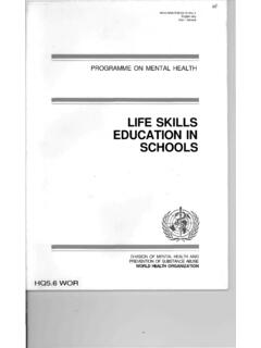 LIFE SKILLS EDUCATION IN SCHOOLS