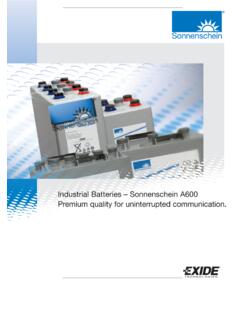 Industrial Batteries – Sonnenschein A600 Premium quality ...