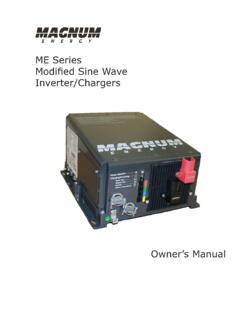 ME Series Modiﬁ ed Sine Wave Inverter/Chargers