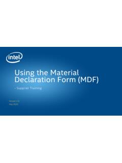 Using the Material Declaration Form (MDF) - Intel