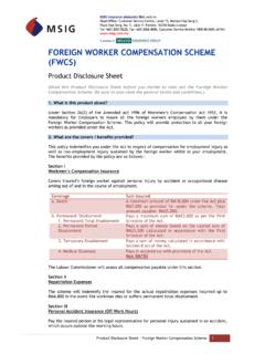 FOREIGN WORKER COMPENSATION SCHEME (FWCS)