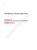 Seat Tightness of Pressure Relief Valves - API