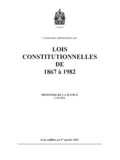 LOIS CONSTITUTIONNELLES DE 1867 &#224; 1982 - Justice Laws …