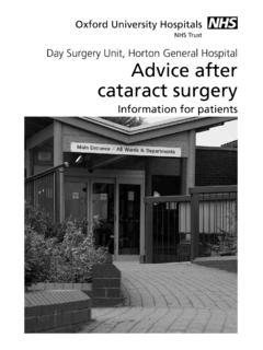 Day Surgery Unit, Horton General Hospital Advice after ...