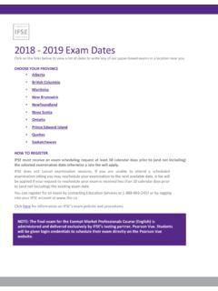 2018 Exam Dates - Investment Training Courses
