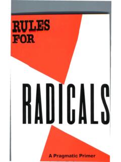 Saul Alinsky - Rules for Radicals - History of Social Work