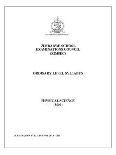 ZIMBABWE SCHOOL EXAMINATIONS COUNCIL (ZIMSEC) ORDINARY ...