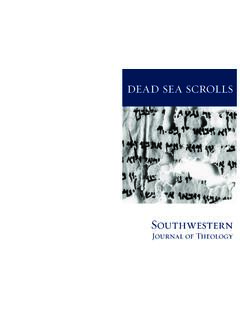 dead sea scrolls - Southwestern Baptist Theological …